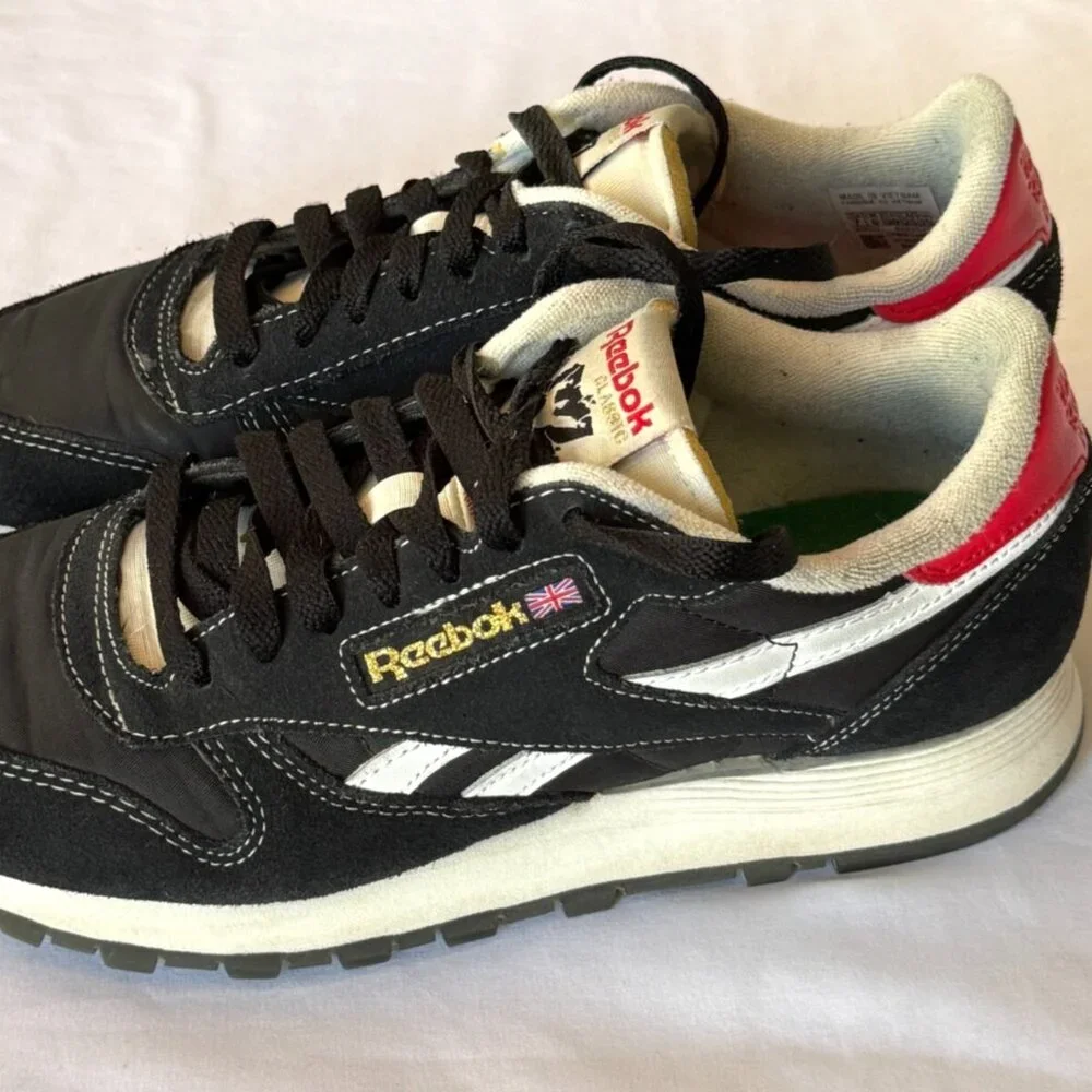 REEBOK HUMAN RIGHTS NOW CLASSIC LEATHER SHOES MENS 7 BLACK LIFESTYLE SNEAKERS